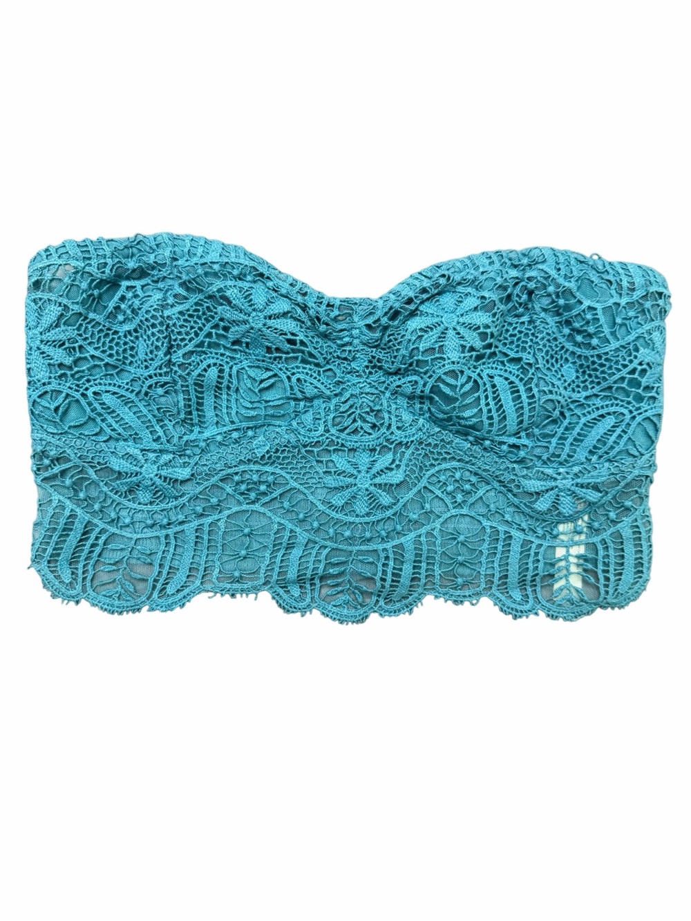 Free People Lace Bandeau Bralette Boho Crochet Smocked Tube Top